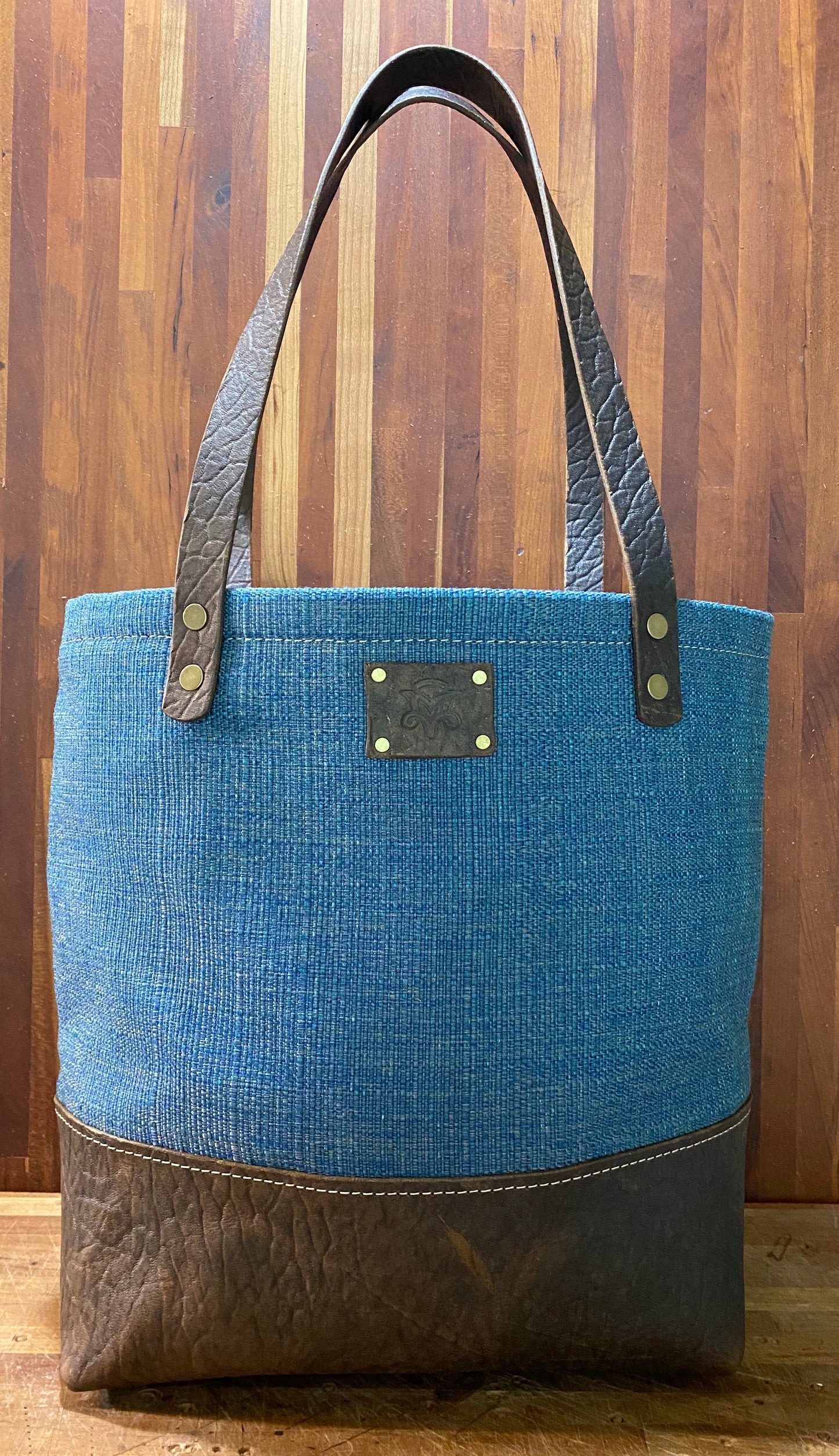 The Weekender Tote in Blue Tweed