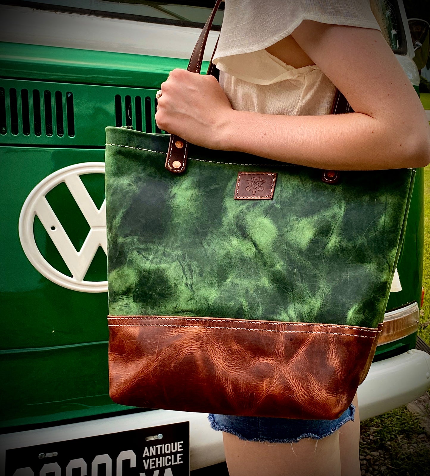 Casual Tote in Green and Autumn