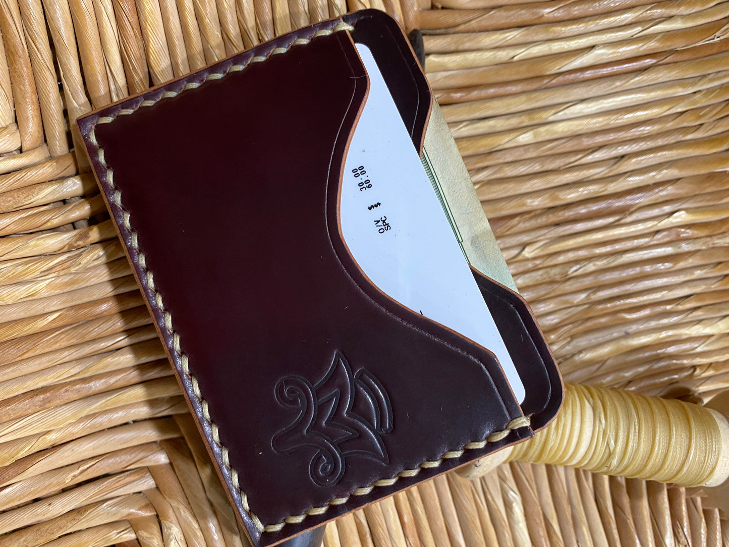 Split-Shot Card Holder in Horween Shell Color #8