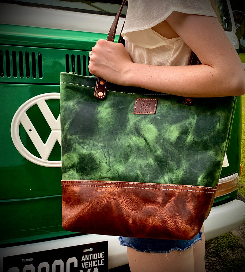 Casual Tote in Green and Autumn