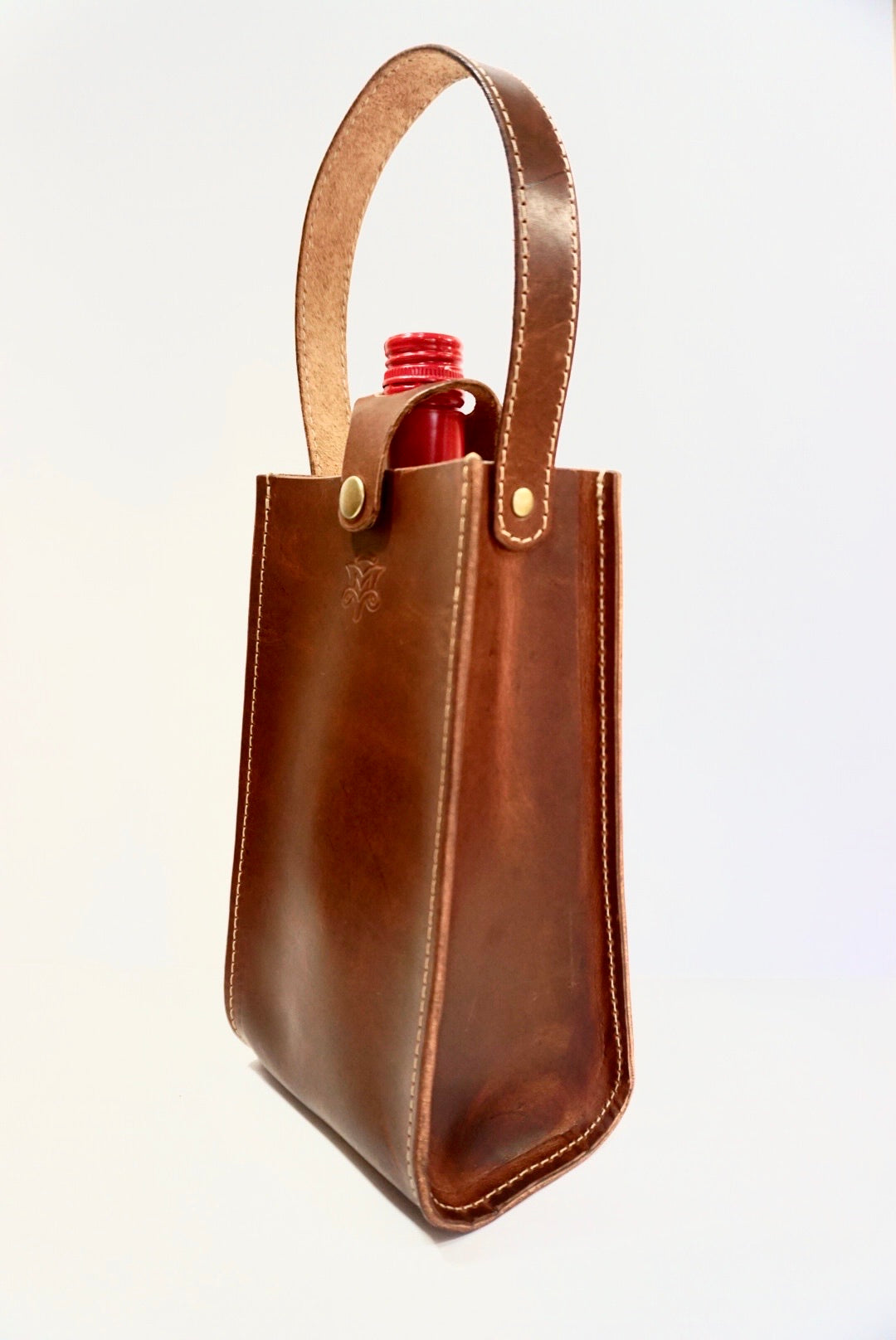 Wine Tote In Vintage Tan